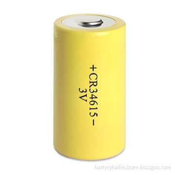 Li-MnO2 Battery CR34615 with 3.0V Voltage, 1,500mAh Capacity and High-power Type